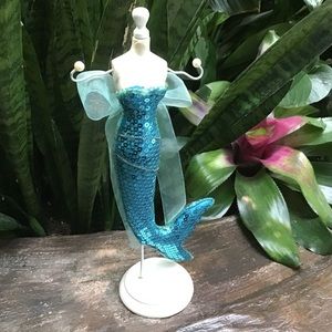 Mermaid Tail Sequins Jewelry Stand Holder Mannequin Display Organizer